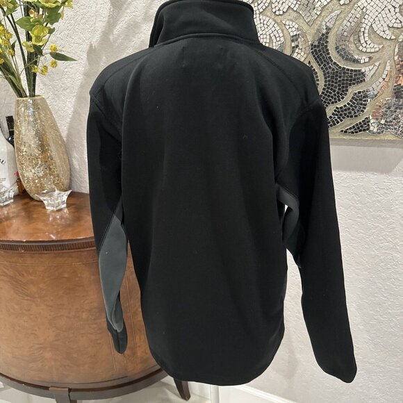Cherokee Mens XL Black & Gray Zip-Up Fleece Jacket - Picture 4 of 8